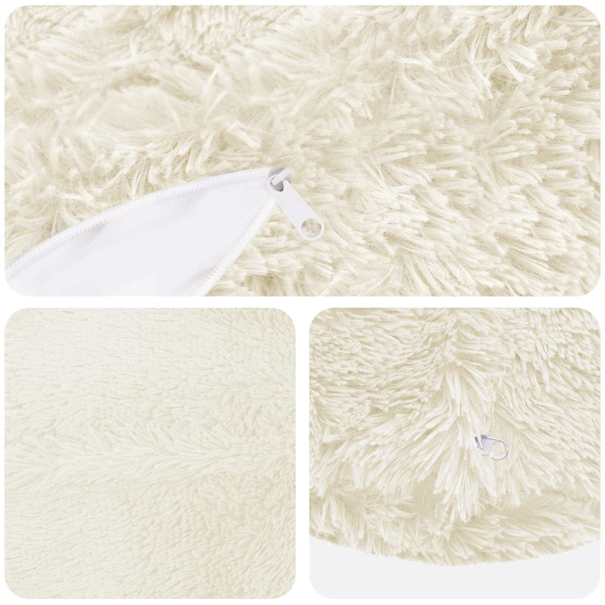 Cushion with Pillow HEERLEN 2 pcs White PV Fleece