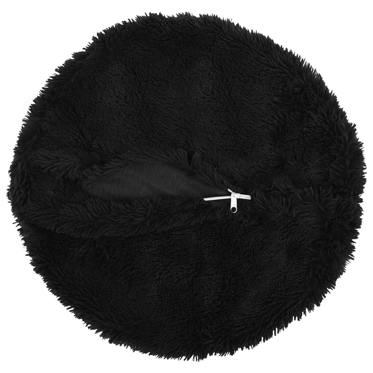 Cushion with Pillow HEERLEN 2 pcs Black PV Fleece