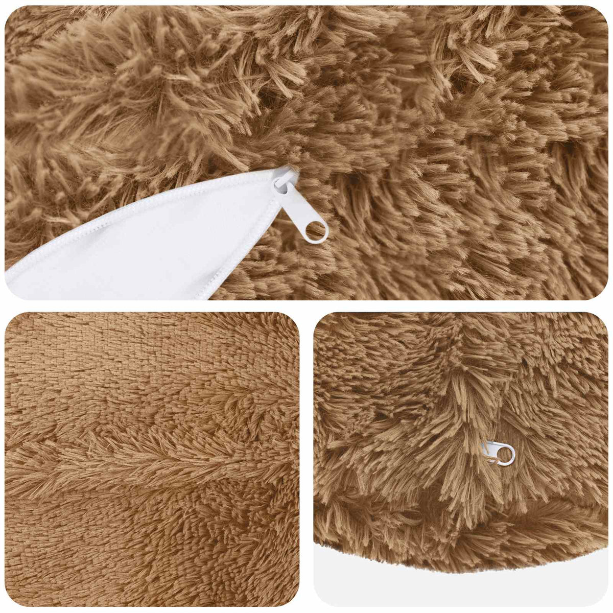 Cushion with Pillow HEERLEN 2 pcs Taupe PV Fleece