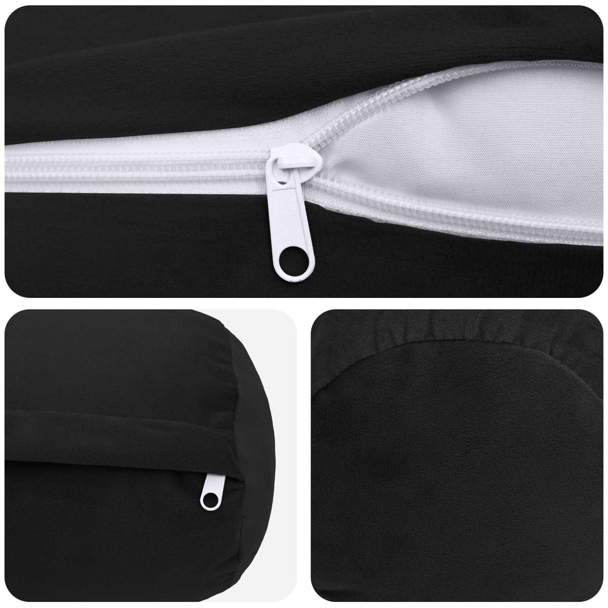 Cushion with Pillow HEERLEN 2 pcs Black Velvet