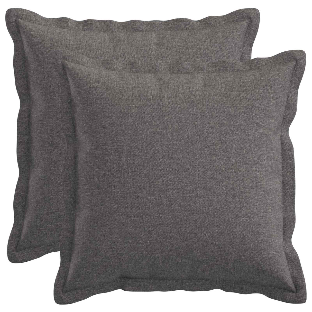 Cushion with Pillow HOUTEN 2 pcs Light Grey Faux Linen