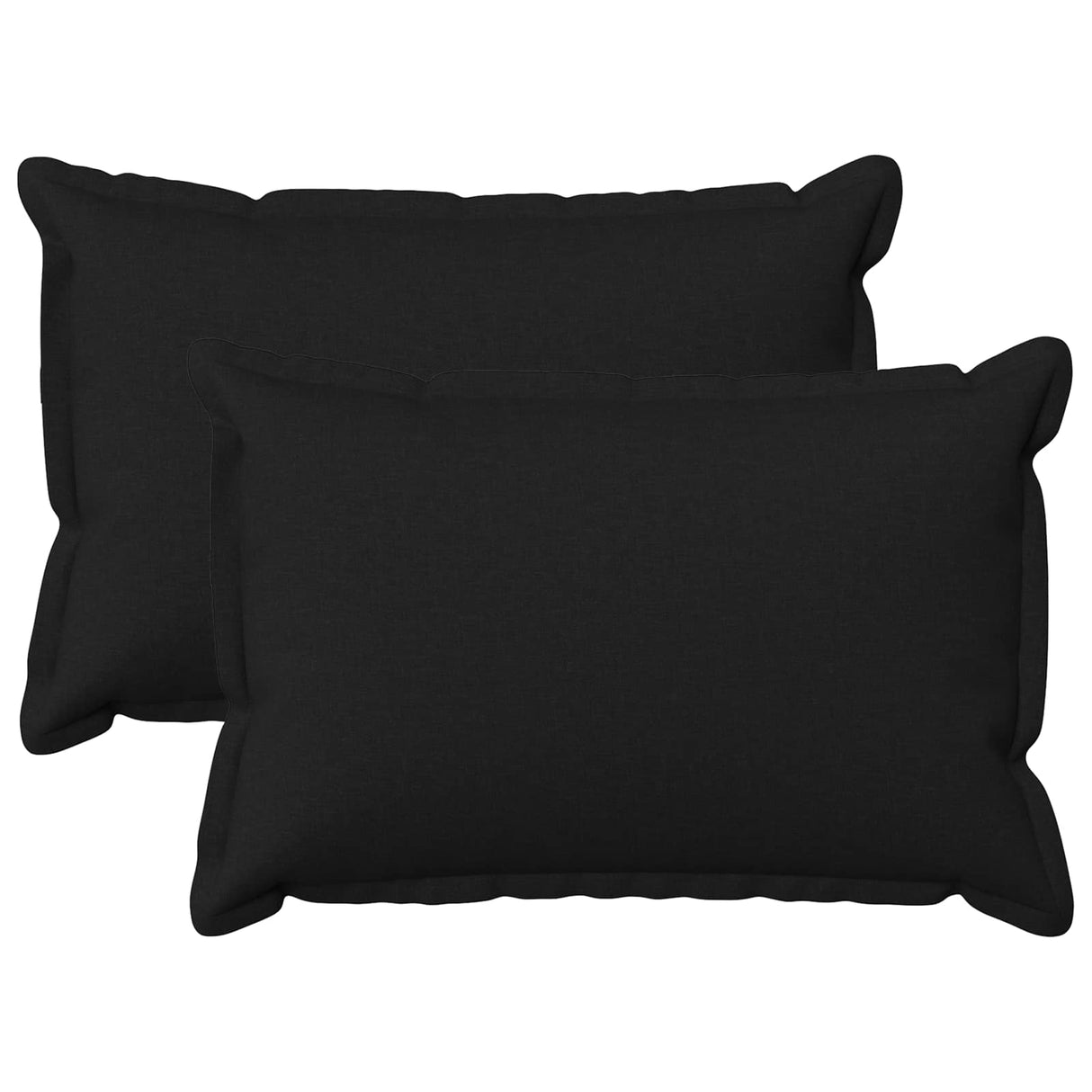 Cushion with Pillow HOUTEN 2 pcs Black Faux Linen