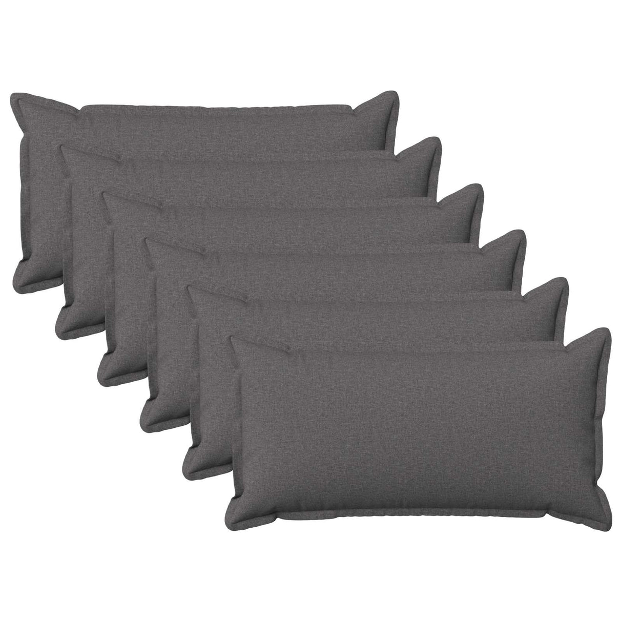 Cushion with Pillow HOUTEN 6 pcs Light Grey Faux Linen