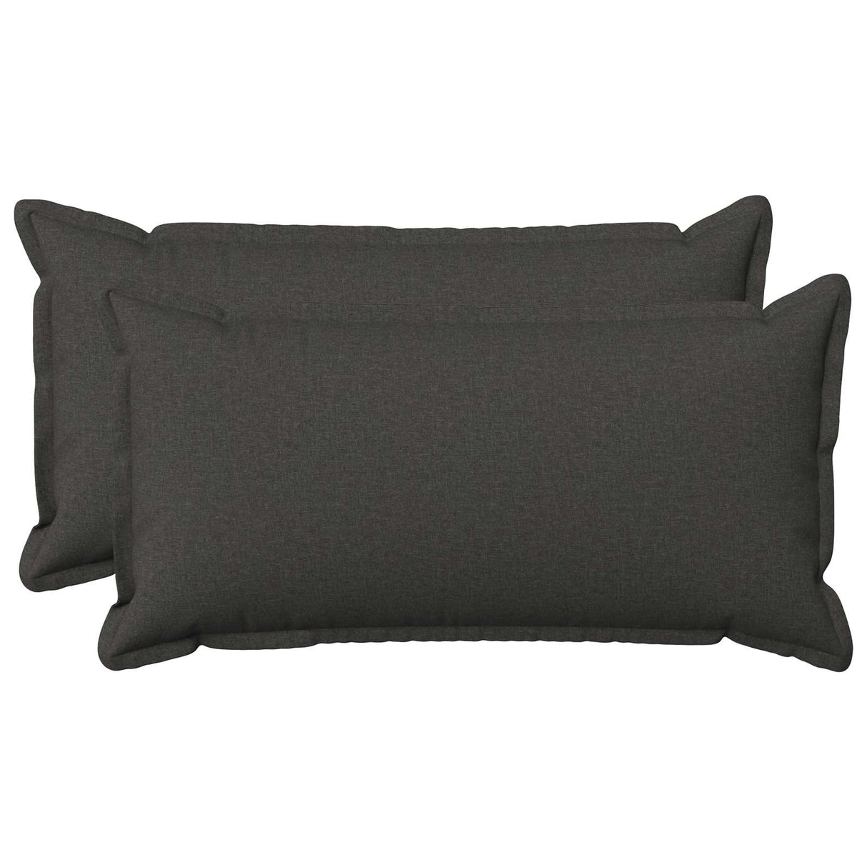 Cushion with Pillow HOUTEN 2 pcs Dark Grey Faux Linen