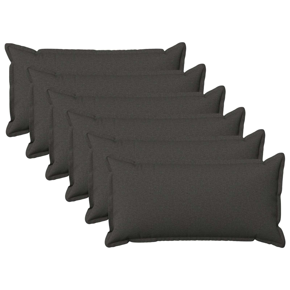 Cushion with Pillow HOUTEN 6 pcs Dark Grey Faux Linen