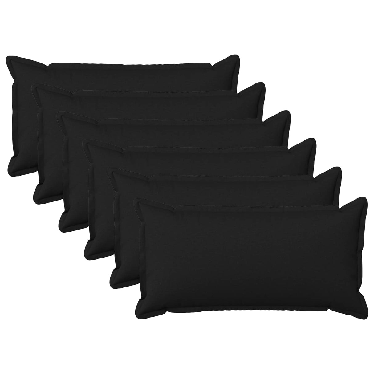 Cushion with Pillow HOUTEN 6 pcs Black Faux Linen