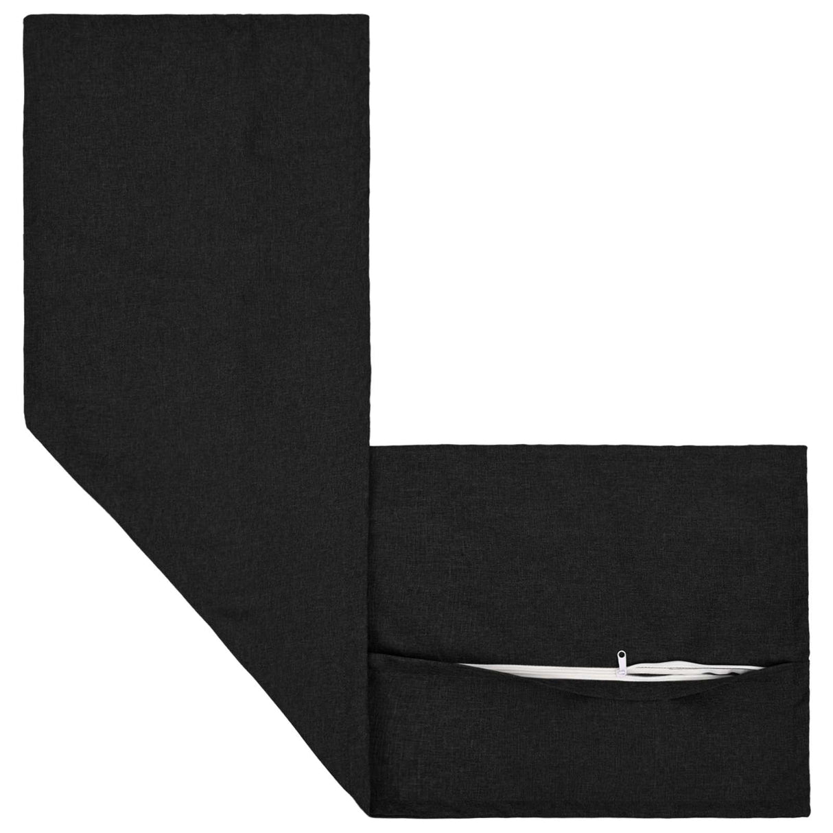 Cushion with Pillow HOUTEN Black 40 x 145 cm Faux Linen