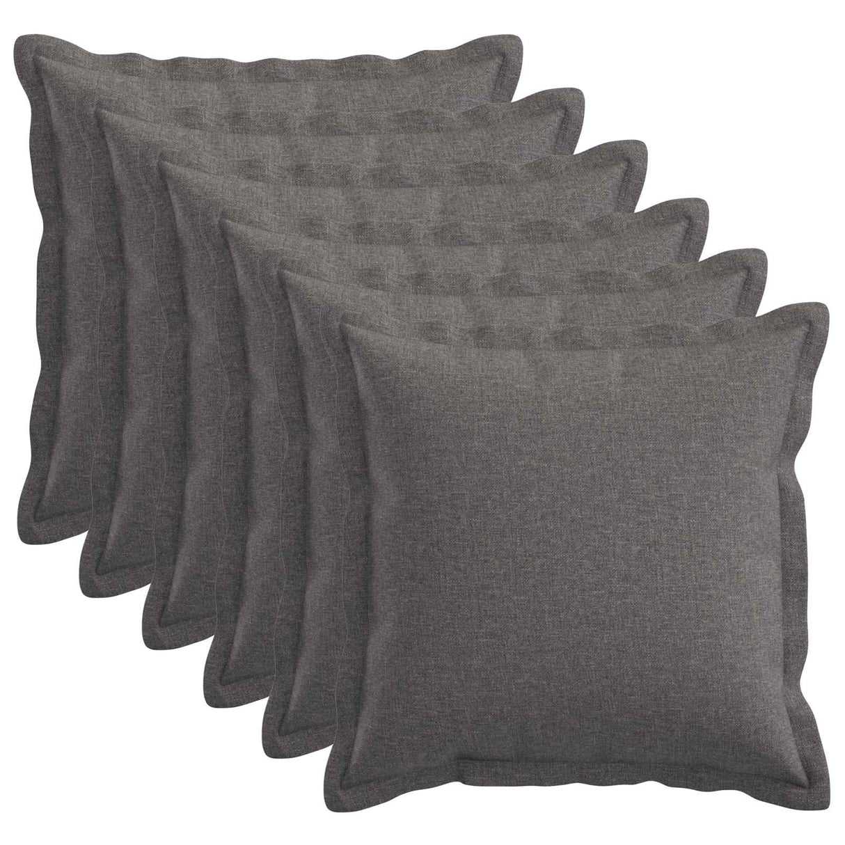 Cushion with Pillow HOUTEN 6 pcs Light Grey Faux Linen