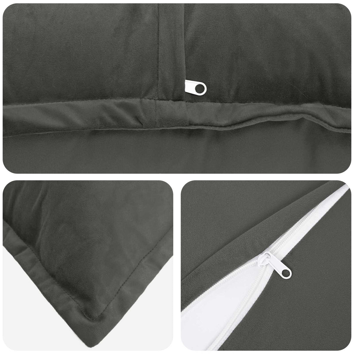Cushion with Pillow HOUTEN 6 pcs Dark Grey Velvet
