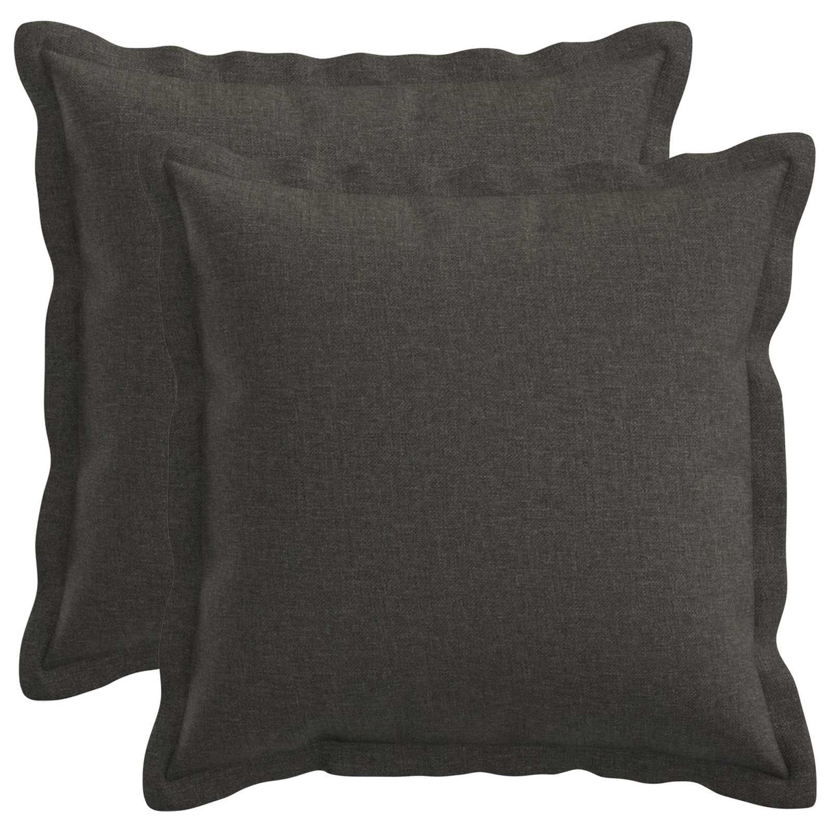 Cushion with Pillow HOUTEN 2 pcs Dark Grey Faux Linen