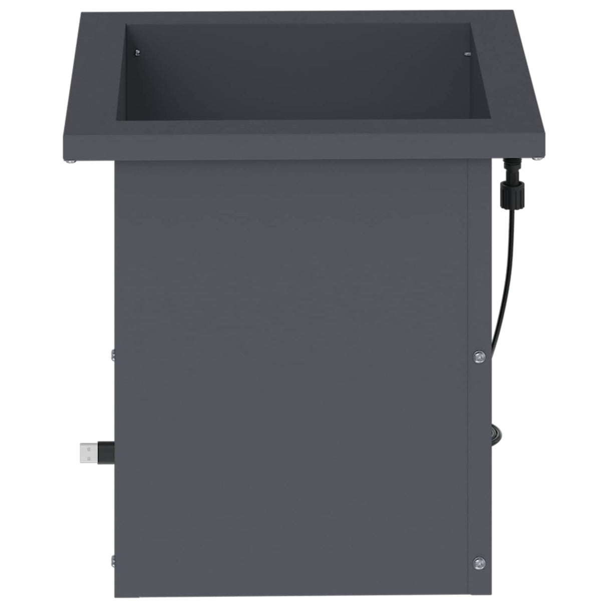 Garden Planter with LED Antracite 30 x 30 x 30 cm Steel