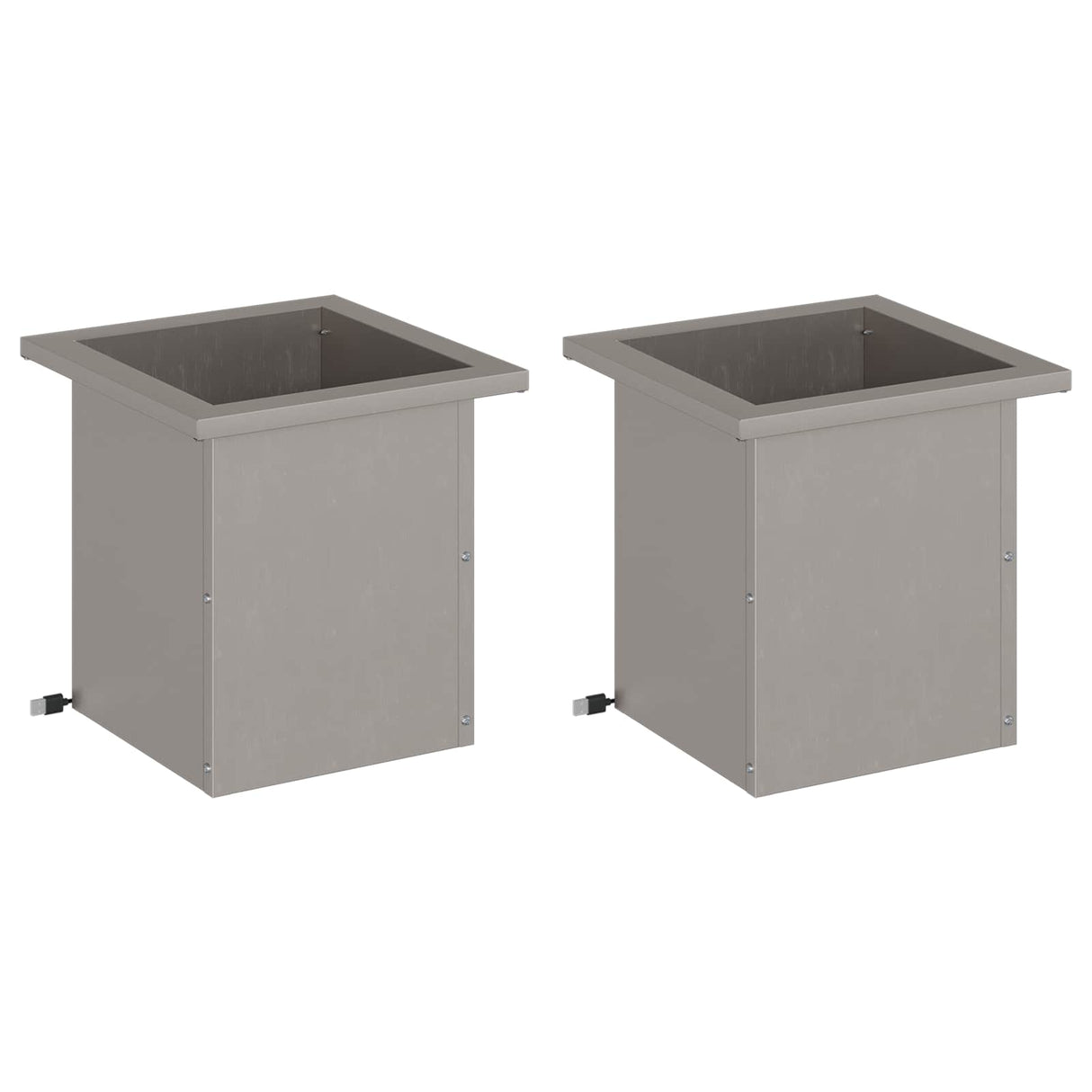 Garden Planter with LED 2 pcs Rusty 30 x 30 x 30 cm
