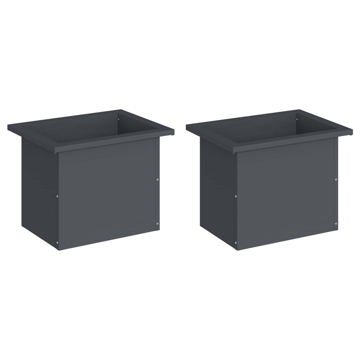Garden Planter with LED 2 pcs Antracite 30 x 40 x 30 cm Steel