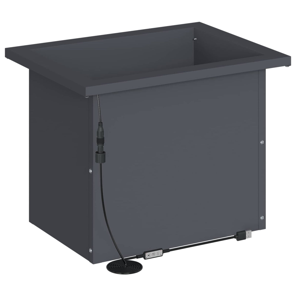 Garden Planter with LED 2 pcs Antracite 30 x 40 x 30 cm Steel