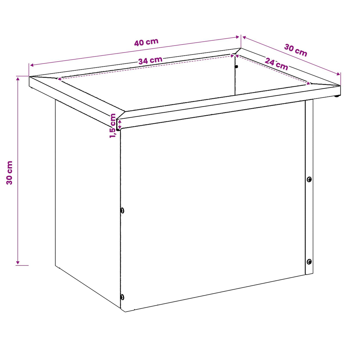 Garden Planter with LED 2 pcs Rusty 30 x 40 x 30 cm