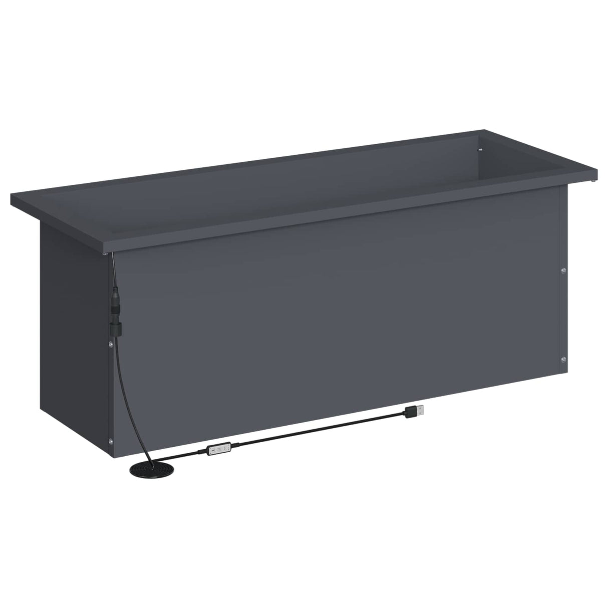 Garden Planter with LED Antracite 30 x 80 x 30 cm Steel