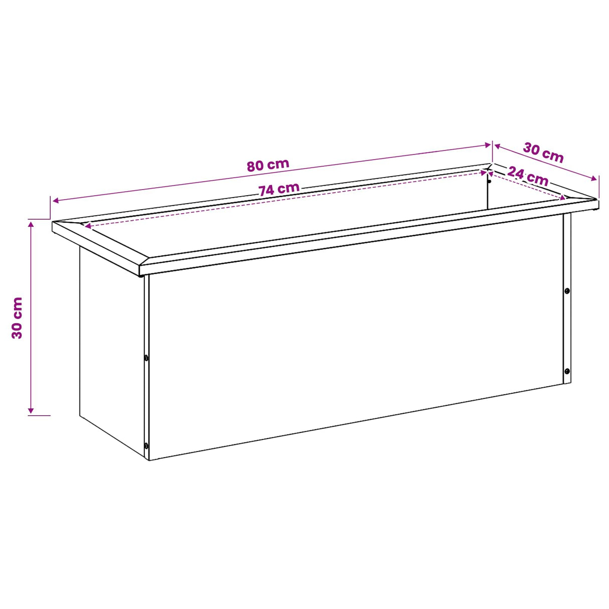 Garden Planter with LED 2 pcs Rusty 30 x 80 x 30 cm
