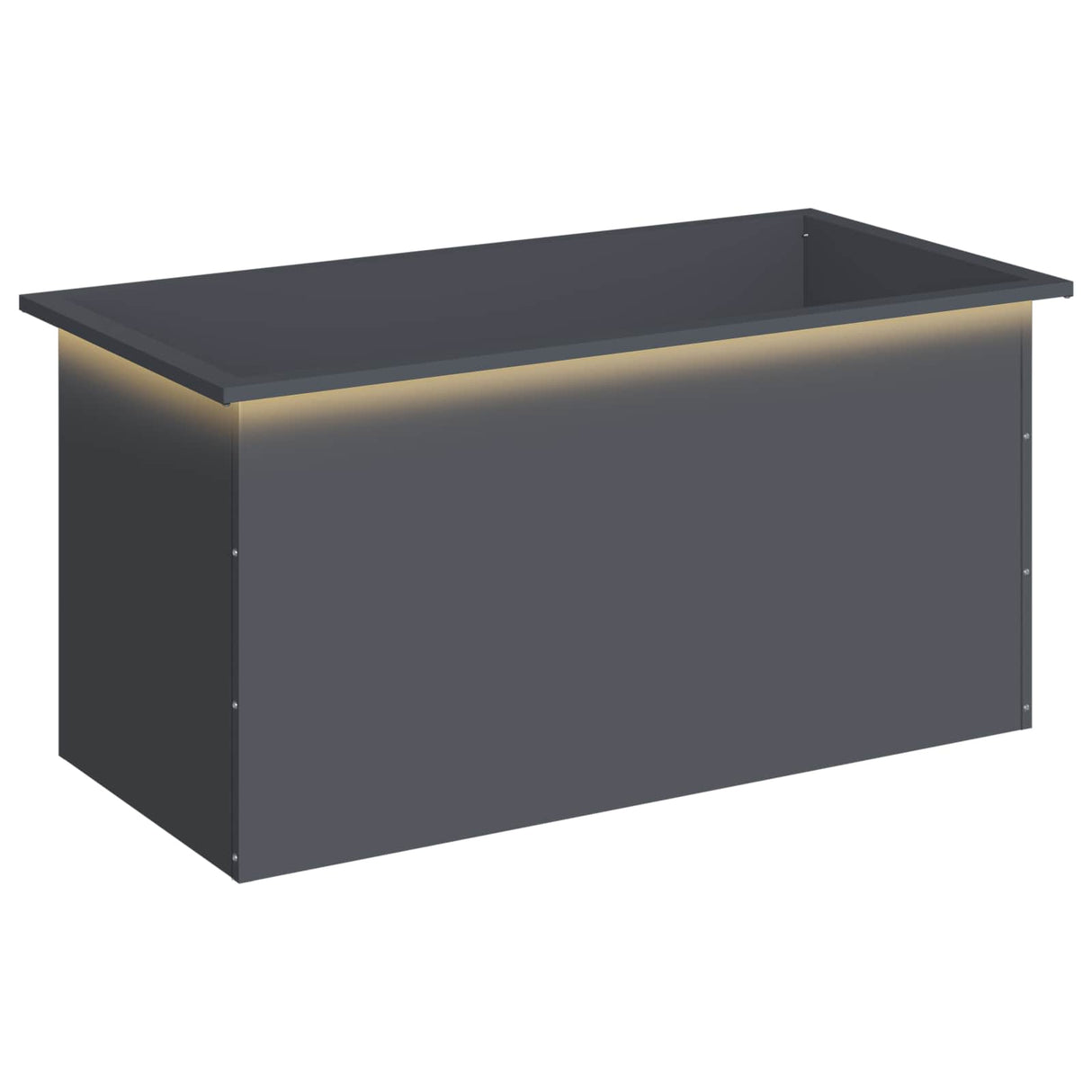 Garden Planter with LED Antracite 50 x 100 x 48 cm Steel