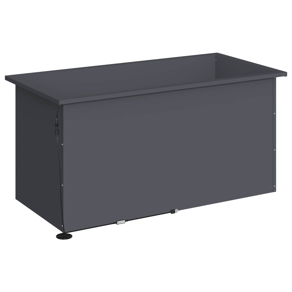 Garden Planter with LED 2 pcs Antracite 50 x 100 x 48 cm Steel