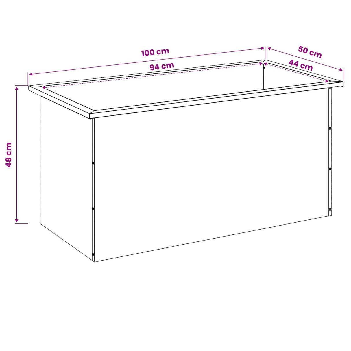 Garden Planter with LED 2 pcs Antracite 50 x 100 x 48 cm Steel