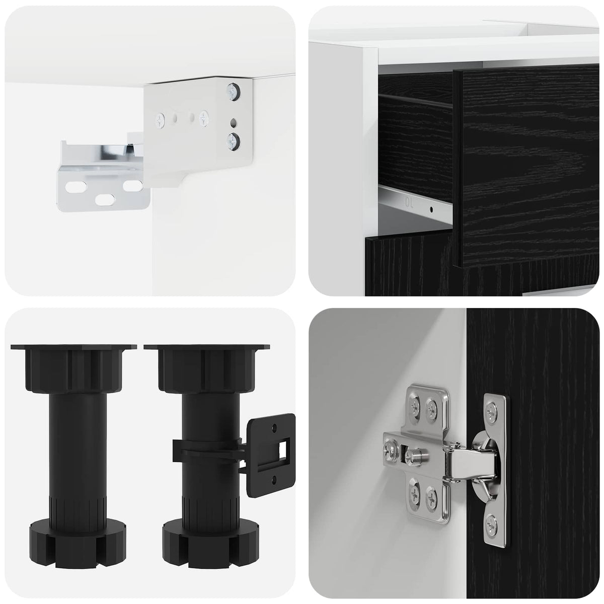 Kitchen Unit LYON 4 pcs Black Oak Engineered Wood