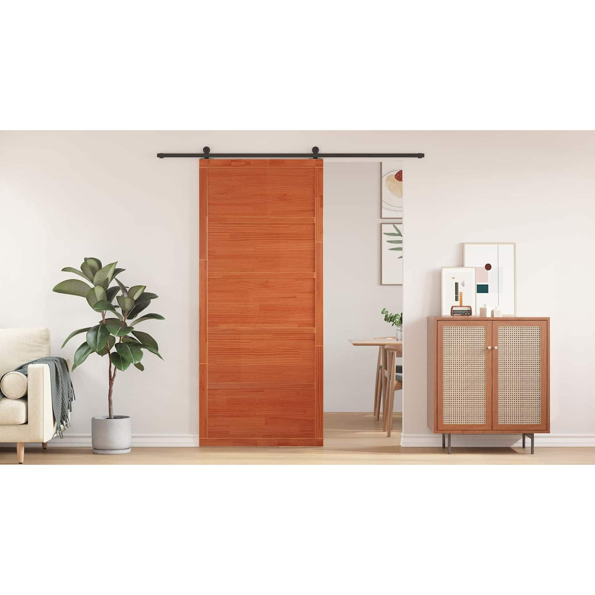 Barn Door Wax Brown 80 x 2,5 x 208 cm Solid Pine Wood