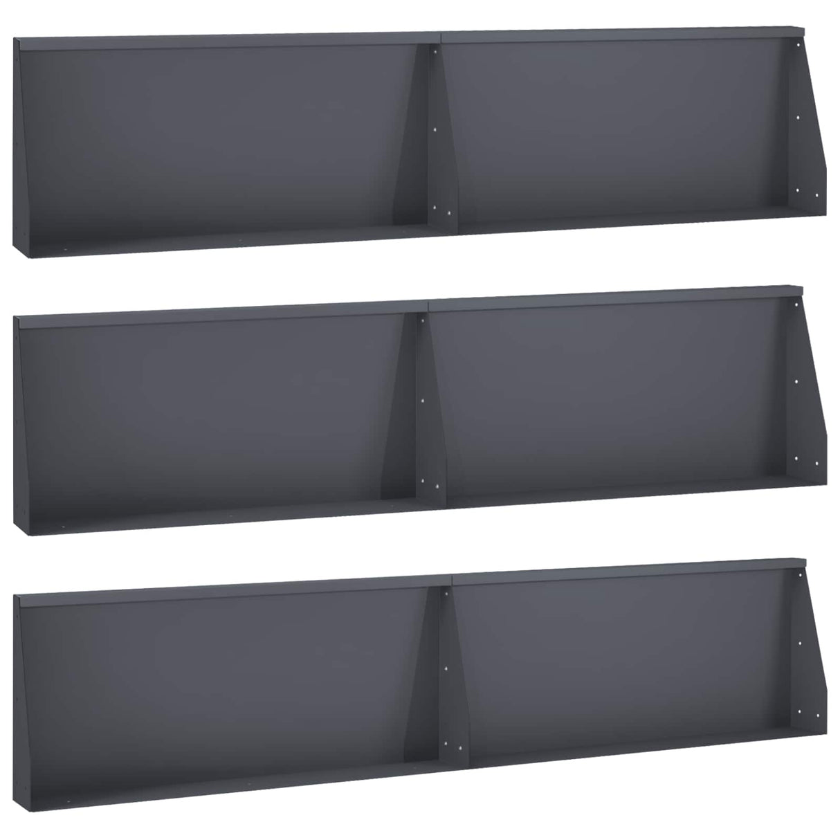 Retaining Wall 6 pcs 100 x 12 x 40 cm Steel Anthracite