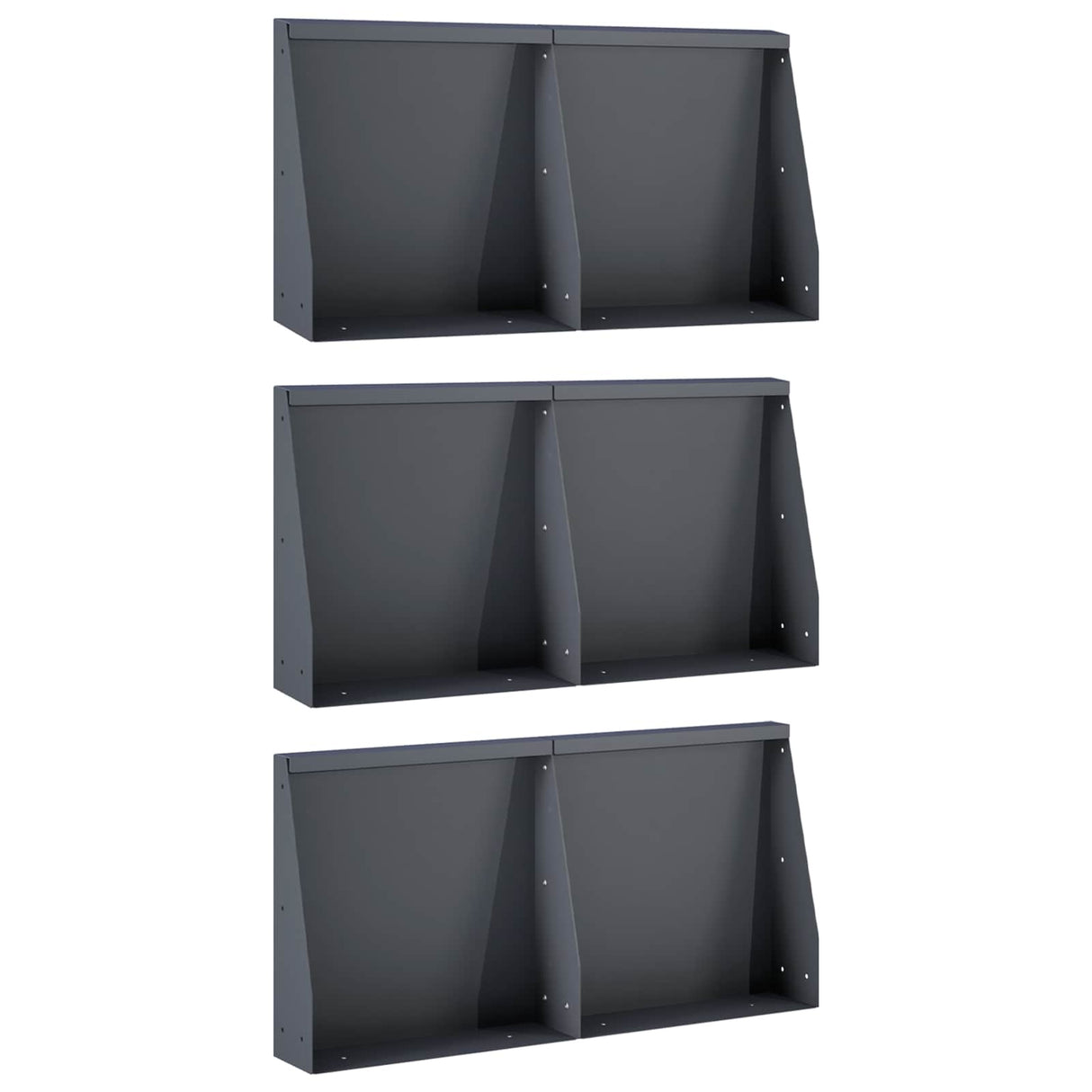 Retaining Wall 6 pcs 40 x 12 x 30 cm Steel Anthracite