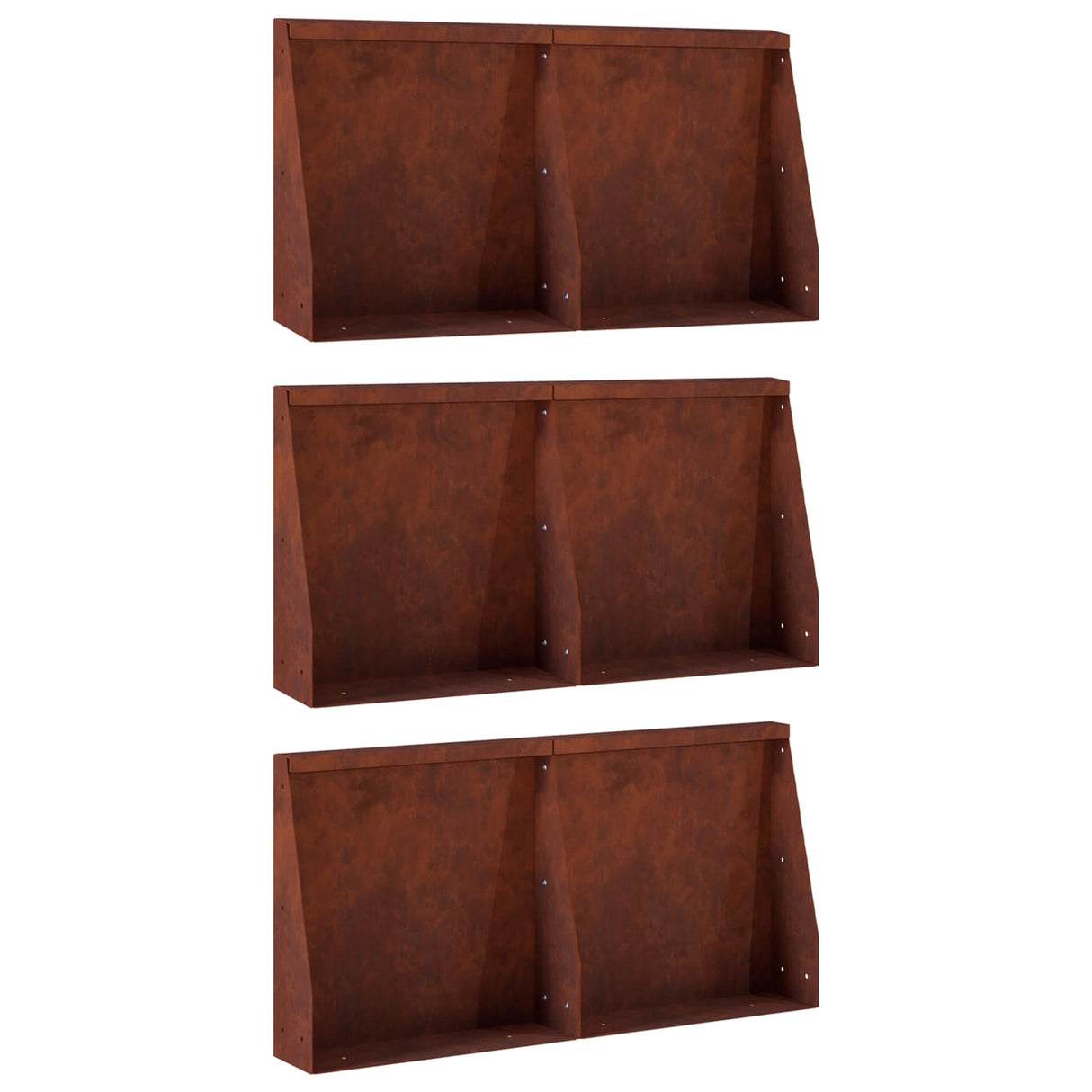 Retaining Wall 6 pcs 40 x 12 x 50 cm Weathering Steel Rusty