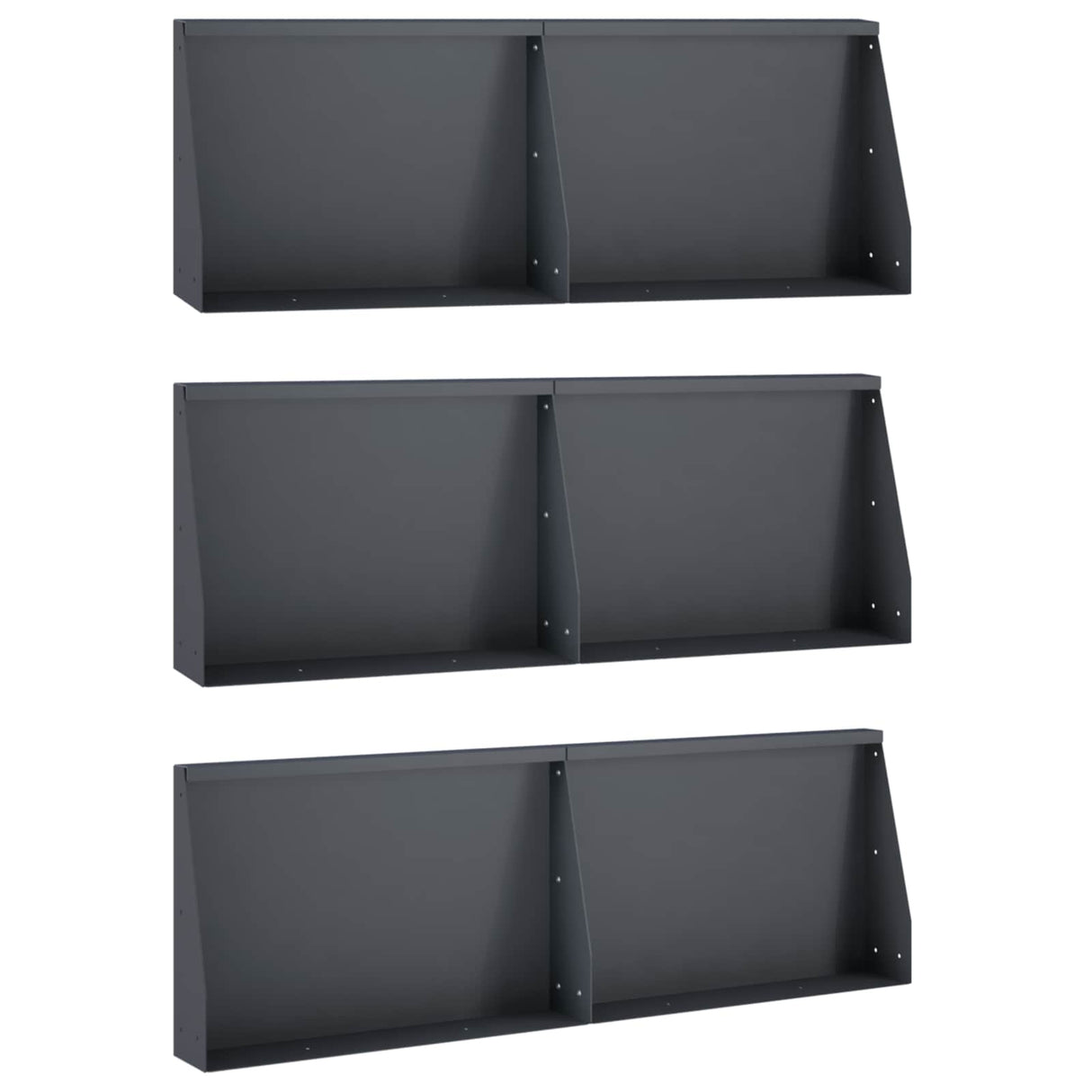 Retaining Wall 6 pcs 60 x 12 x 40 cm Steel Anthracite