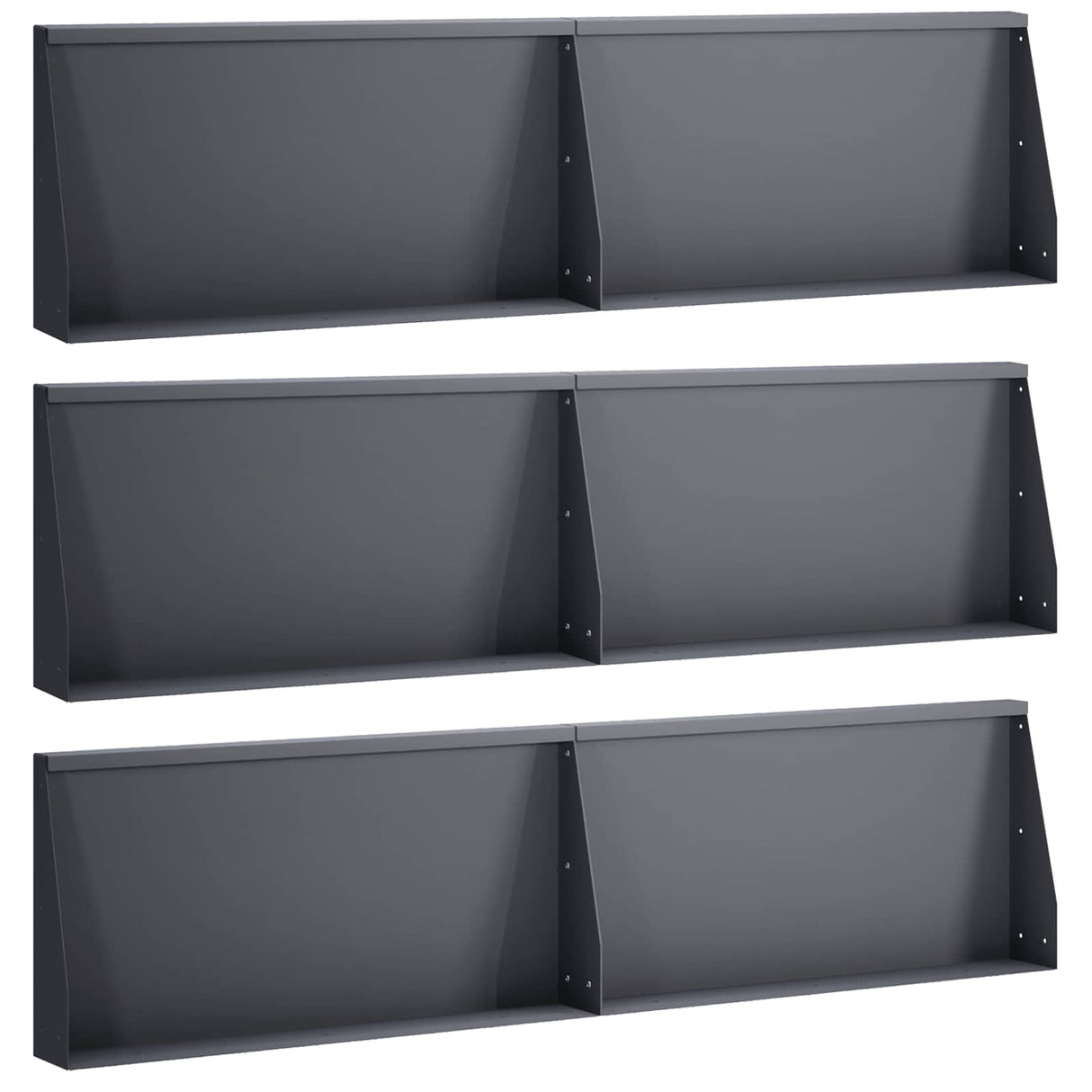 Retaining Wall 6 pcs 80 x 12 x 50 cm Steel Anthracite