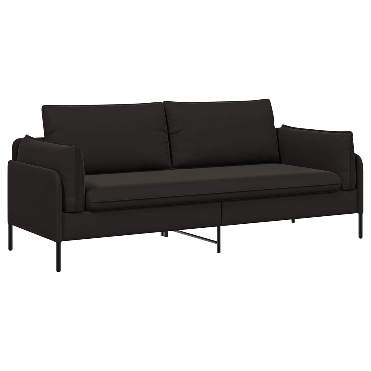 3-Seater Sofa Black 222 x 81 x 89 cm Velvet