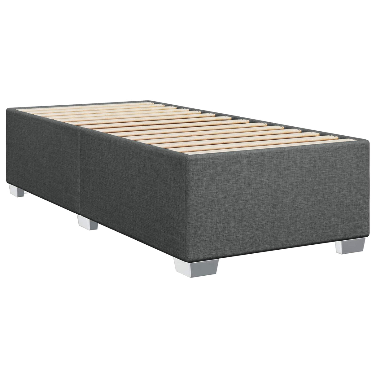 Box Spring Bed with Mattress Dark Grey 107 x 203 cm Fabric