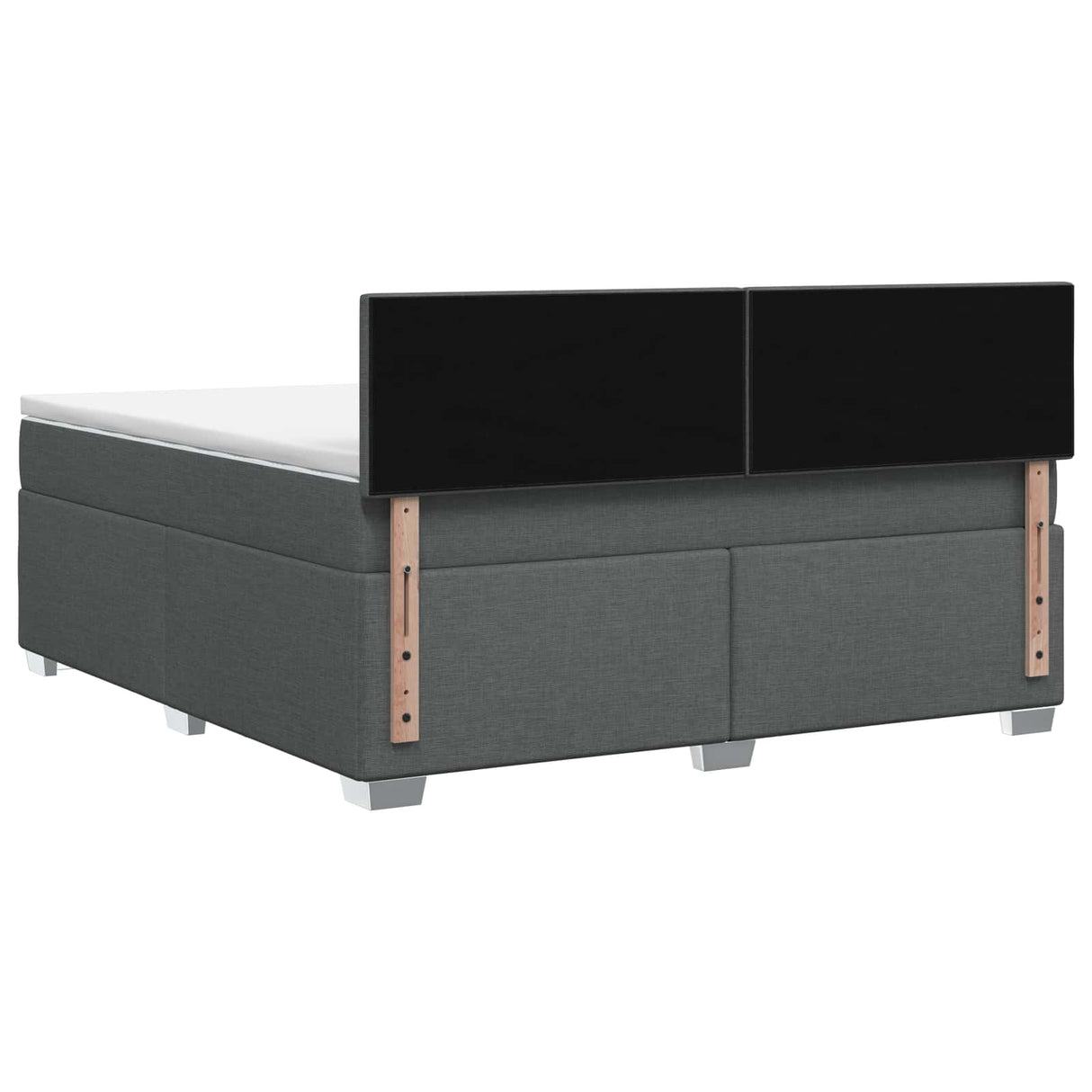 Box Spring Bed with Mattress Dark Grey 152 x 203 cm Fabric