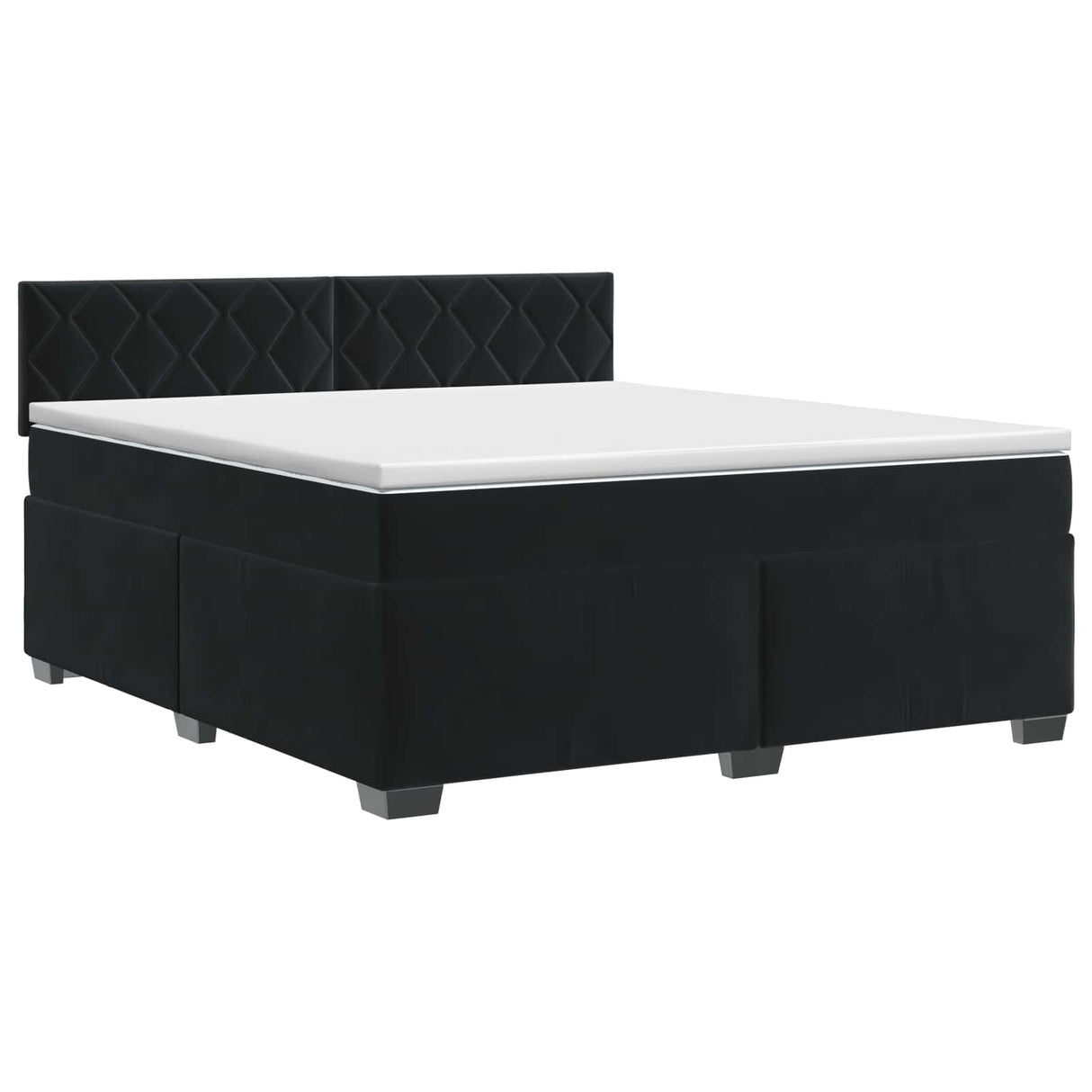 Box Spring Bed with Mattress Black 137 x 190 cm Velvet