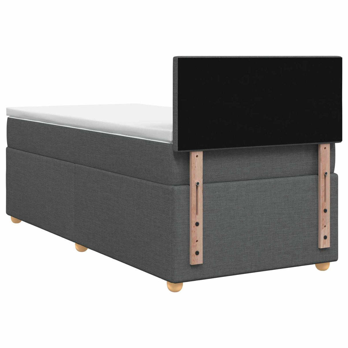 Box Spring Bed with Mattress Dark Grey 107 x 203 cm Fabric