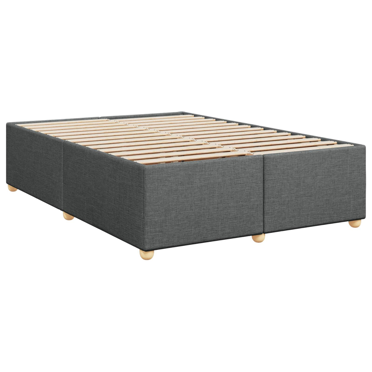 Box Spring Bed with Mattress Dark Grey 137 x 190 cm Fabric