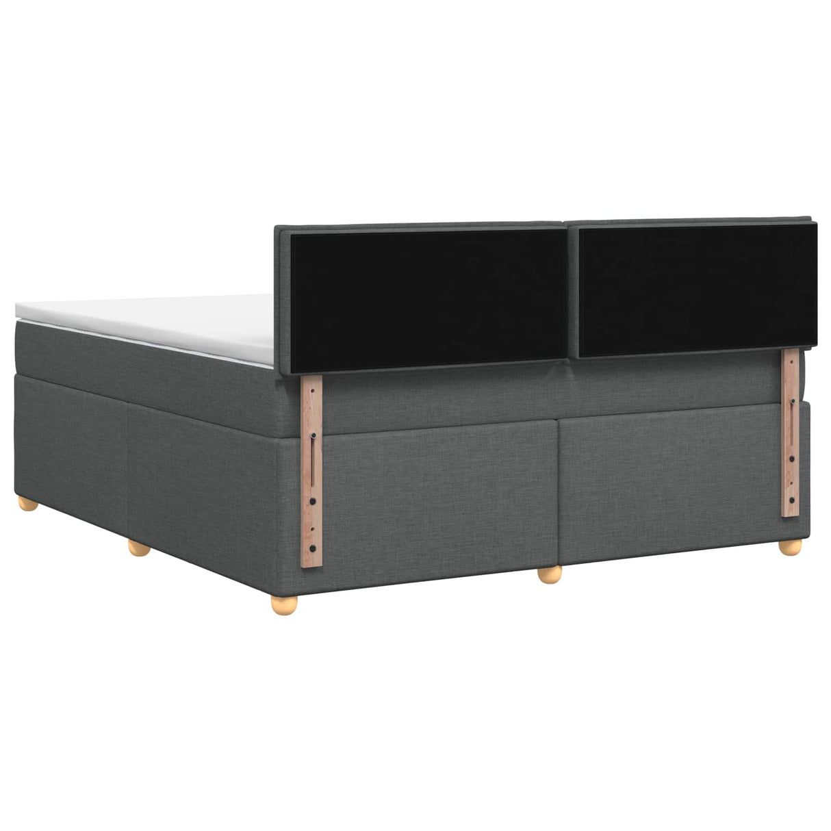 Box Spring Bed with Mattress Dark Grey 137 x 190 cm Fabric