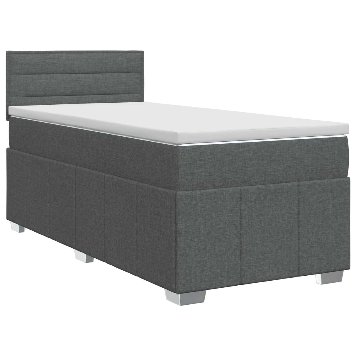 Box Spring Bed with Mattress Dark Grey 107 x 203 cm Fabric