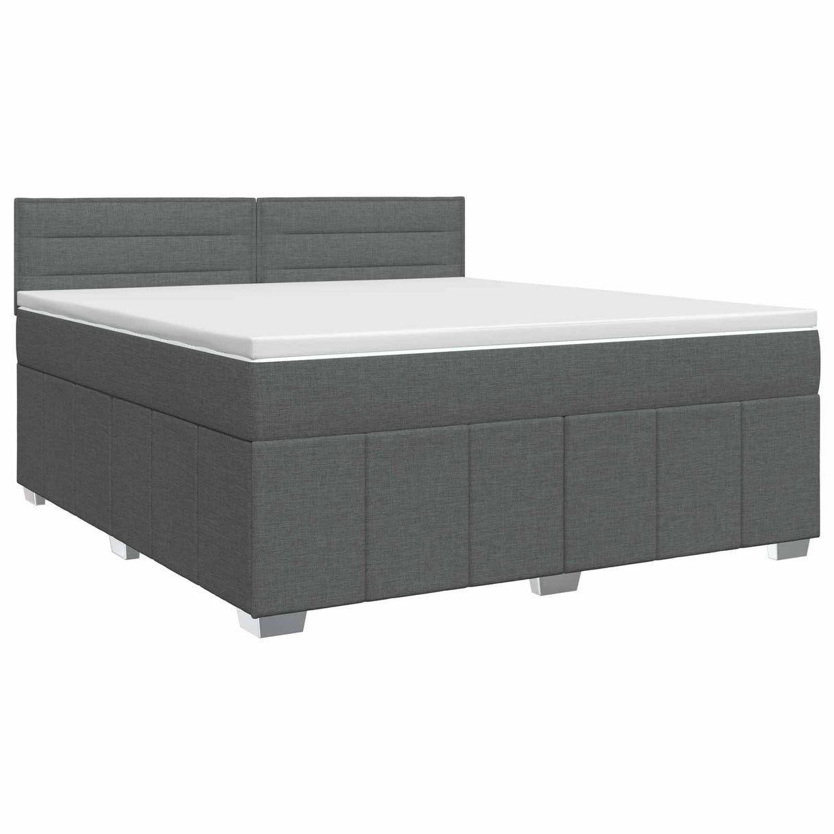 Box Spring Bed with Mattress Dark Grey 137 x 190 cm Fabric