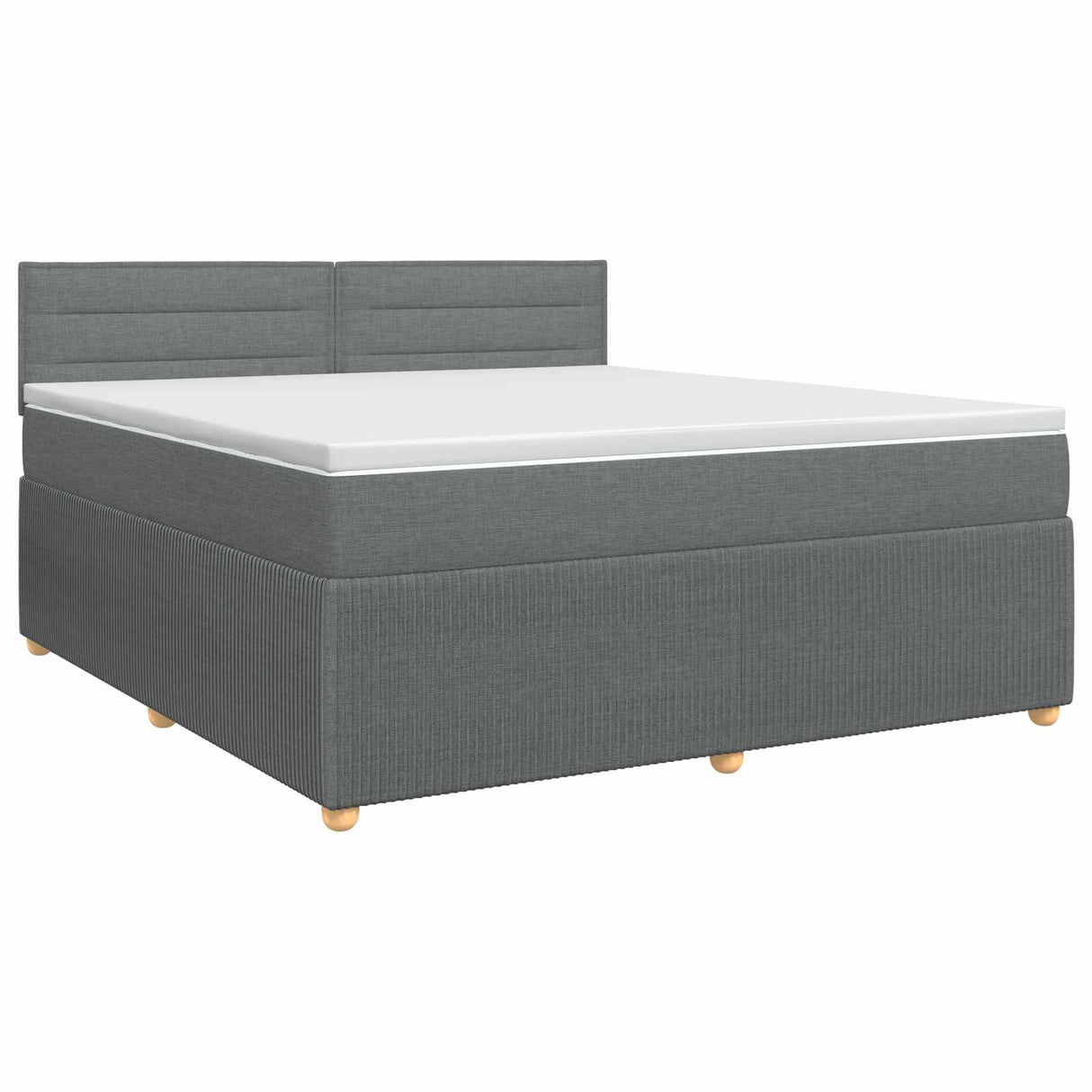Box Spring Bed with Mattress Dark Grey 137 x 190 cm Fabric