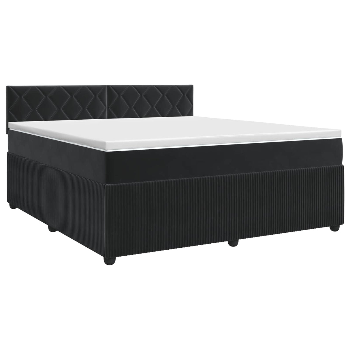 Box Spring Bed with Mattress Black 137 x 190 cm Velvet