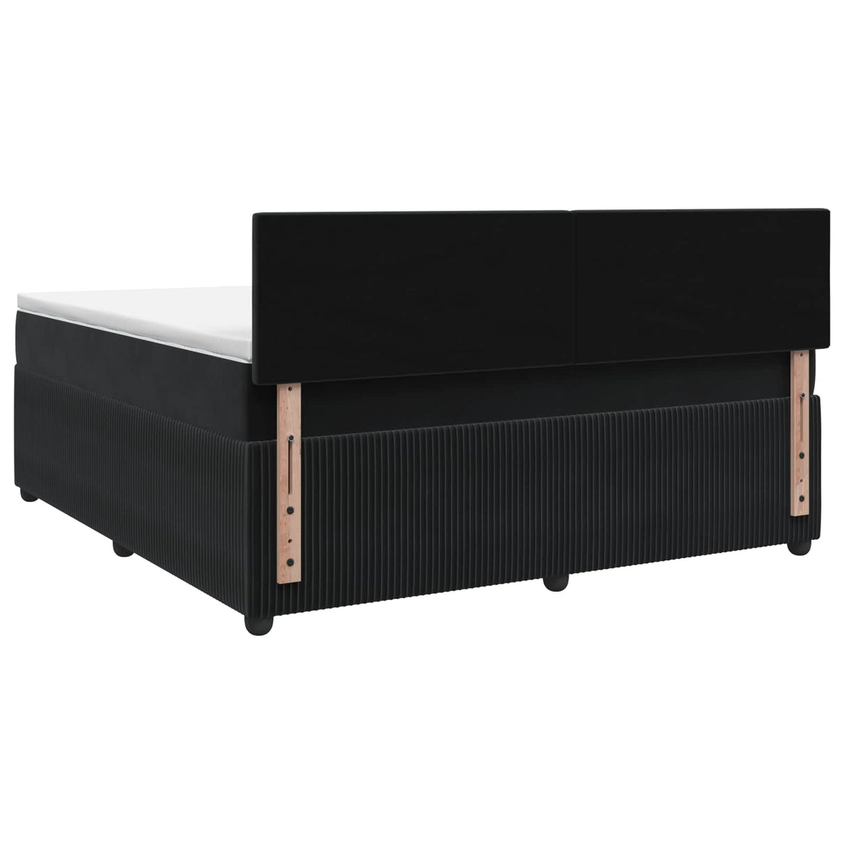 Box Spring Bed with Mattress Black 137 x 190 cm Velvet