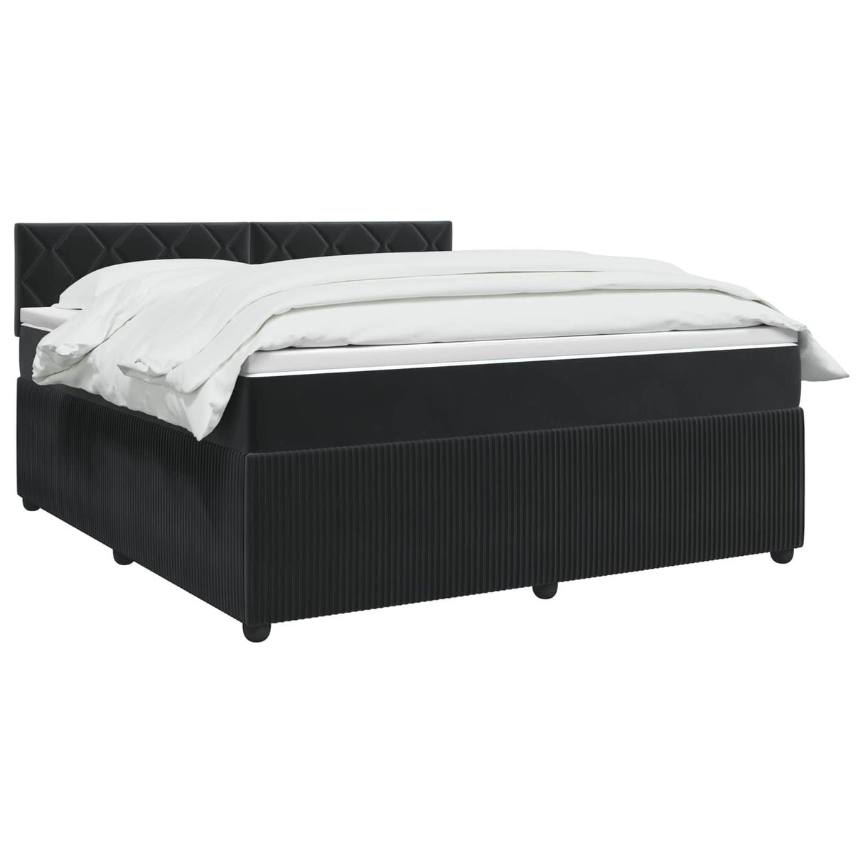 Box Spring Bed with Mattress Black 137 x 190 cm Velvet