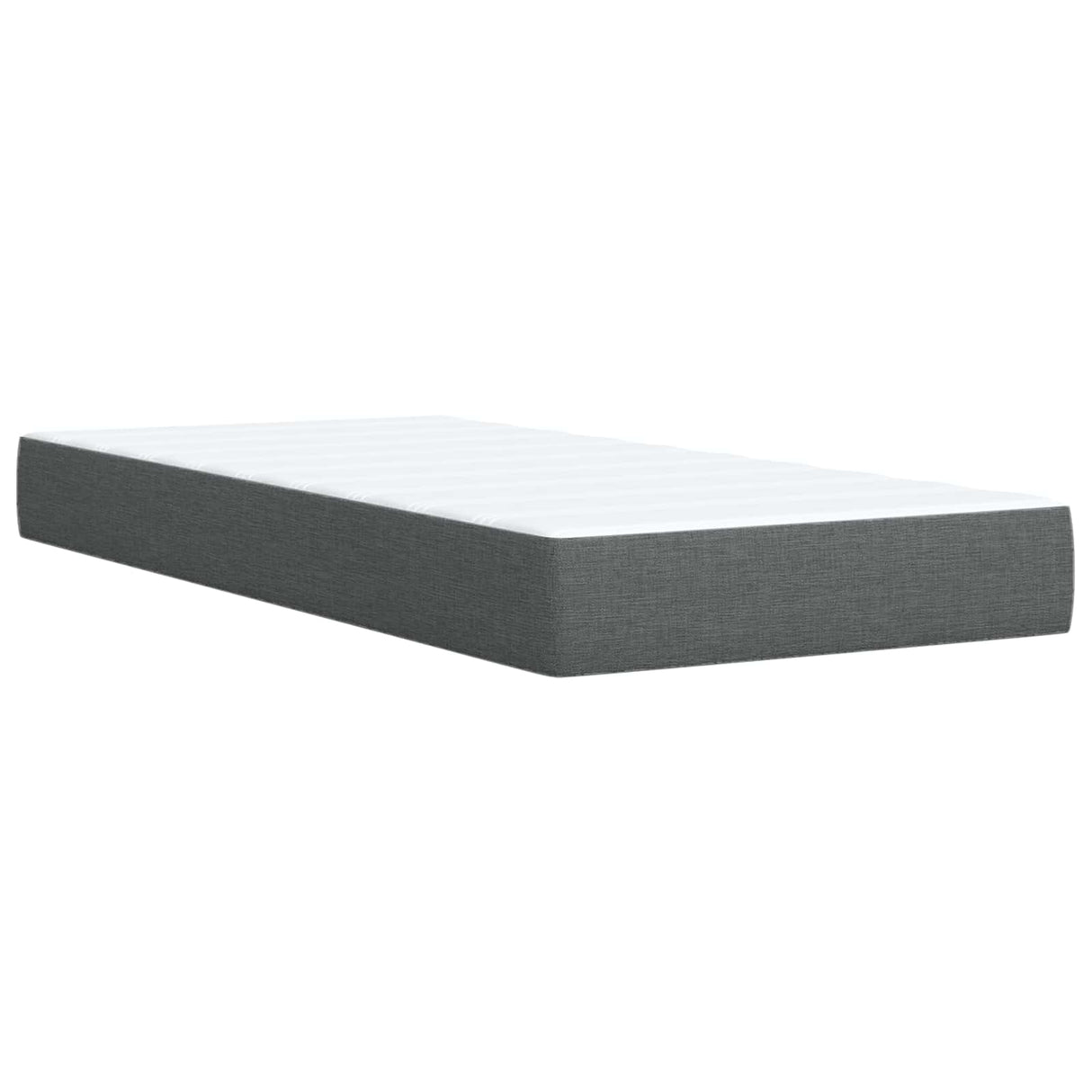 Box Spring Bed with Mattress and LED Dark Grey King Single