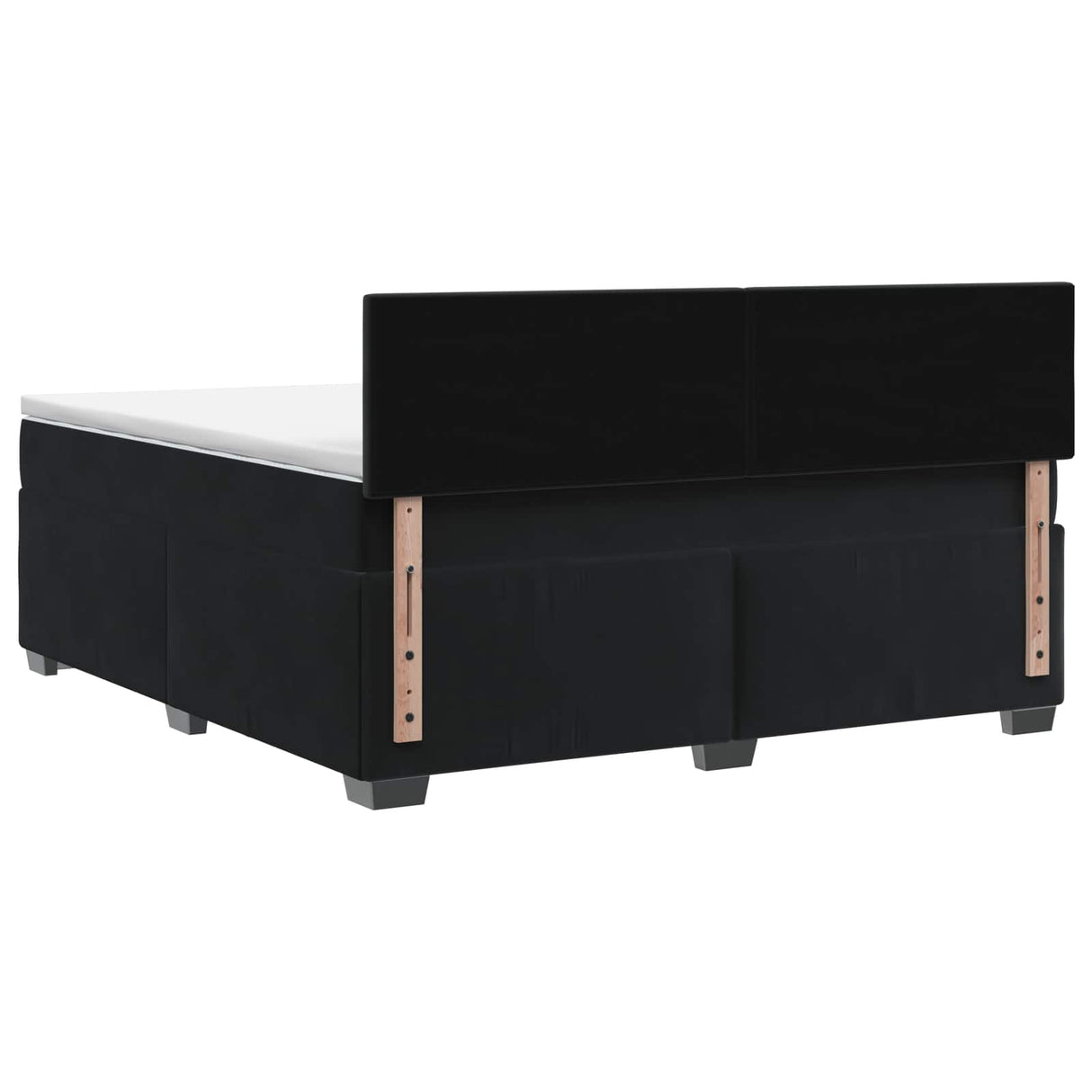 Box Spring Bed with Mattress and LED Black Double Velvet