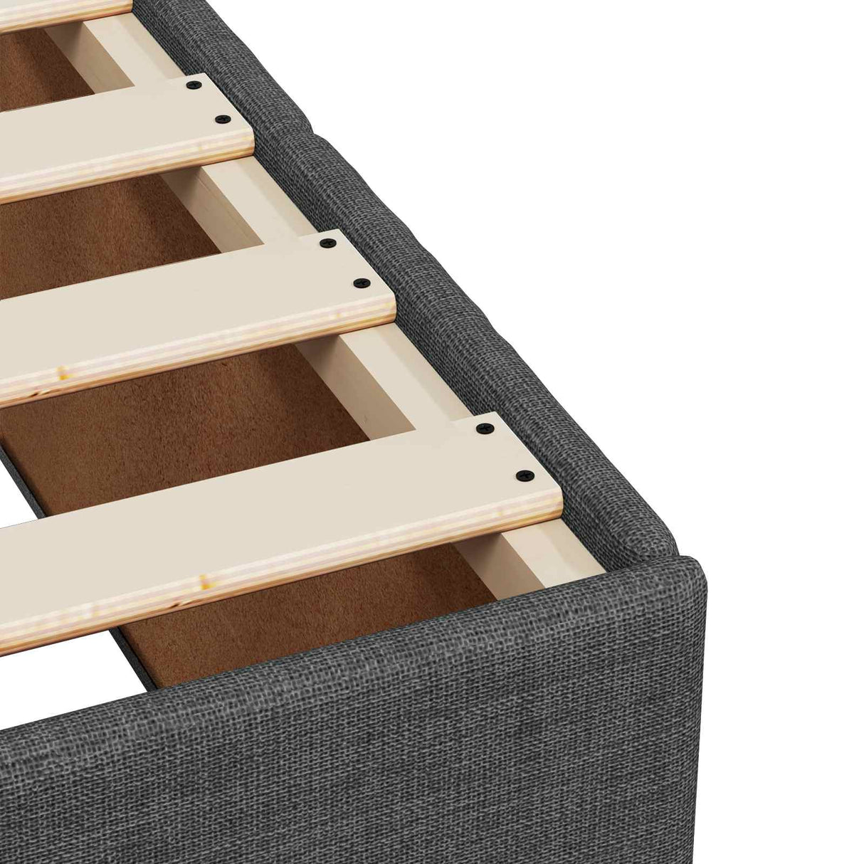 Box Spring Bed with Mattress and LED Dark Grey 153 x 203 cm
