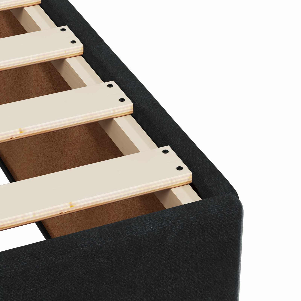 Box Spring Bed with Mattress with Headboard Black Double Velvet