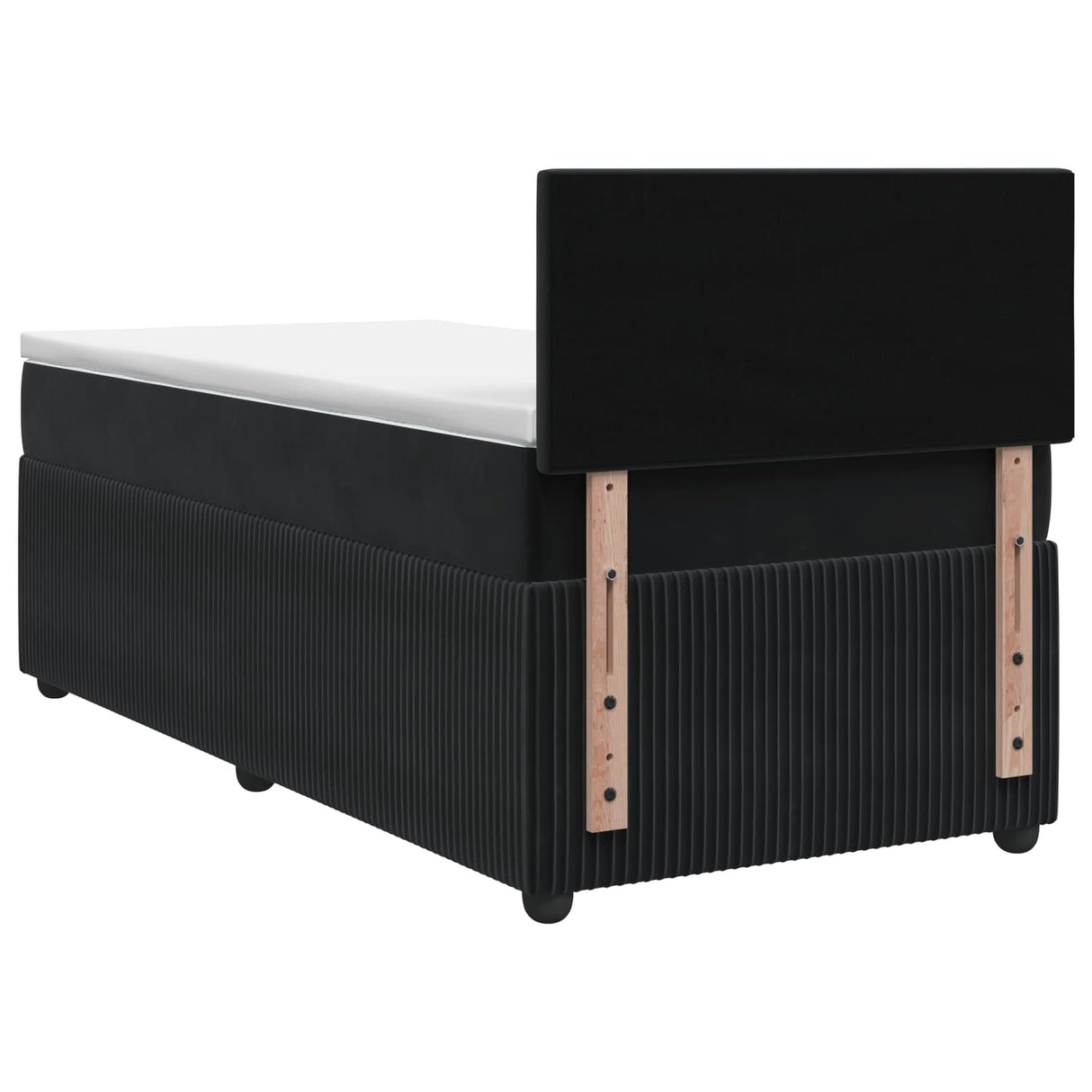 Box Spring Bed with Mattress Black 107 x 203 cm Velvet