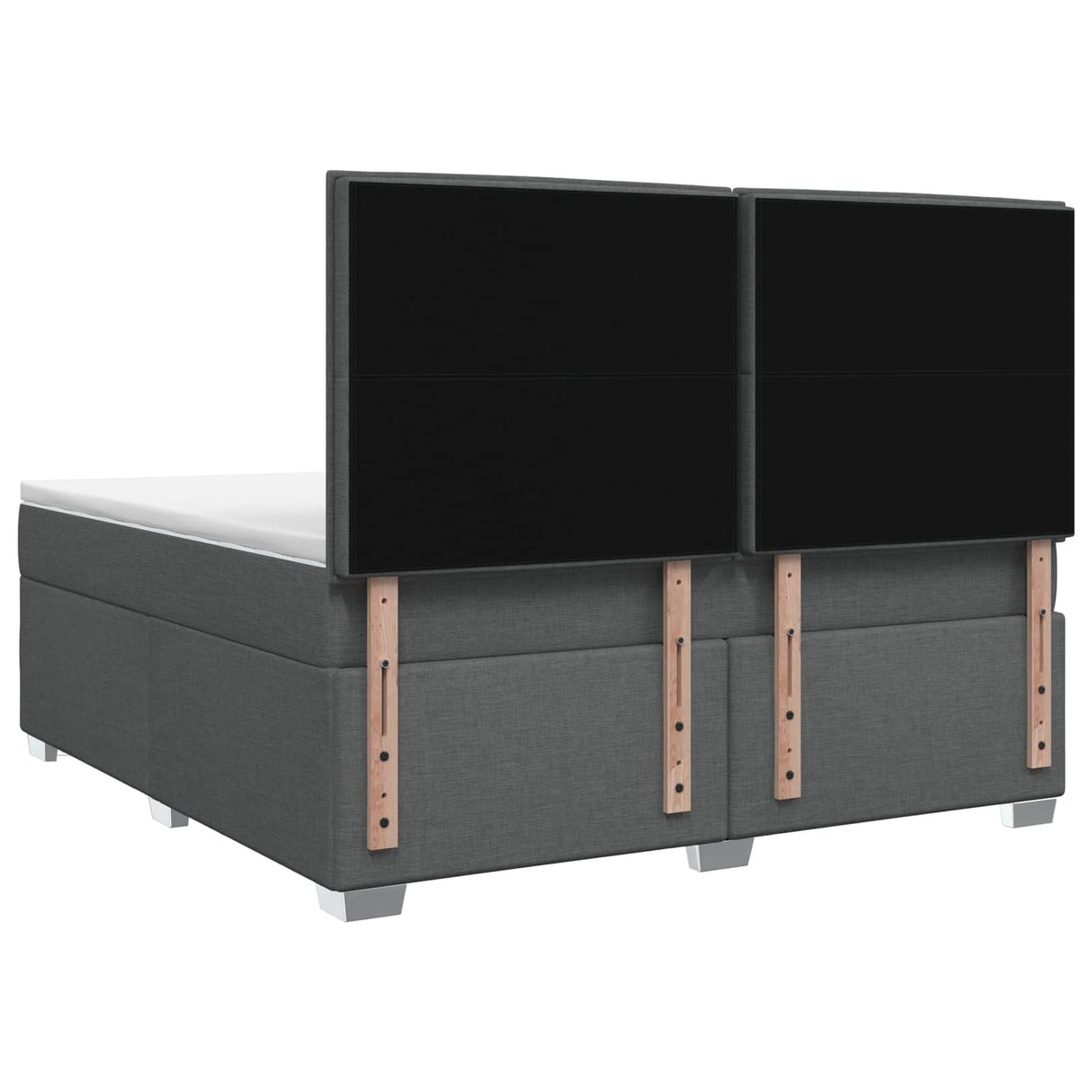 Box Spring Bed with Mattress and LED Dark Grey 137 x 190 cm